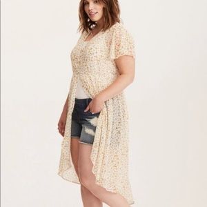 Torrid Yellow Floral Duster